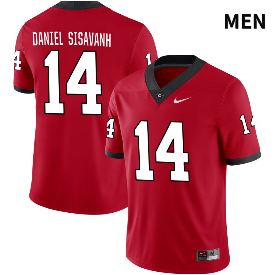 Georgia Bulldogs Men's David Daniel Sisavanh #14 Red 2022 NIL Stitched College UGA Football Jersey 23SV015QH